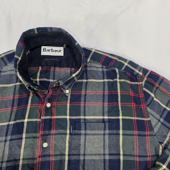 Barbour Alvin Regular Fit Plaid Soft Flannel Long Sleeve Button Down Shirt. XL - Picture 1 of 8